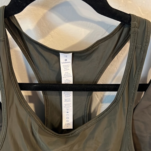 Lululemon In Your Pace Tank dark green NWT - Picture 3 of 6